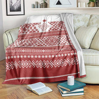 Latvia Jani Midsummer Blanket Red White Latvijas Auseklis
