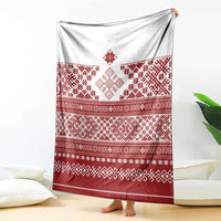 Latvia Jani Midsummer Blanket Red White Latvijas Auseklis
