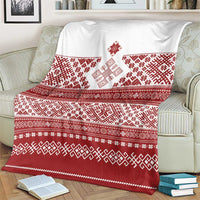 Latvia Jani Midsummer Blanket Red White Latvijas Auseklis