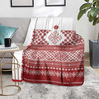 Latvia Jani Midsummer Blanket Red White Latvijas Auseklis