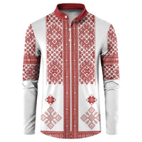 Latvia Jani Midsummer Button Sweatshirt Red White Latvijas Auseklis