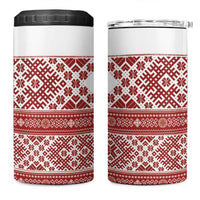 Latvia Jani Midsummer 4 in 1 Can Cooler Tumbler Red White Latvijas Auseklis