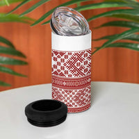 Latvia Jani Midsummer 4 in 1 Can Cooler Tumbler Red White Latvijas Auseklis