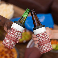 Latvia Jani Midsummer 4 in 1 Can Cooler Tumbler Red White Latvijas Auseklis