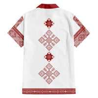Latvia Jani Midsummer Family Matching Long Sleeve Bodycon Dress and Hawaiian Shirt Red White Latvijas Auseklis