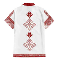 Latvia Jani Midsummer Family Matching Mermaid Dress and Hawaiian Shirt Red White Latvijas Auseklis