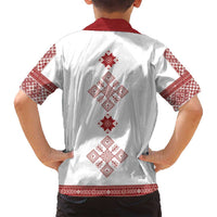 Latvia Jani Midsummer Family Matching Puletasi and Hawaiian Shirt Red White Latvijas Auseklis