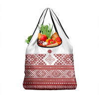 Latvia Jani Midsummer Grocery Bag Red White Latvijas Auseklis