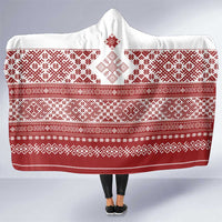 Latvia Jani Midsummer Hooded Blanket Red White Latvijas Auseklis