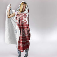 Latvia Jani Midsummer Hooded Blanket Red White Latvijas Auseklis
