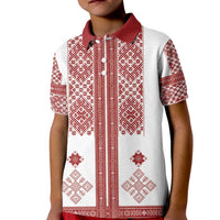 Latvia Jani Midsummer Kid Polo Shirt Red White Latvijas Auseklis