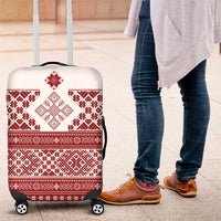 Latvia Jani Midsummer Luggage Cover Red White Latvijas Auseklis
