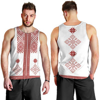 Latvia Jani Midsummer Men Tank Top Red White Latvijas Auseklis