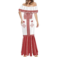 Latvia Jani Midsummer Mermaid Dress Red White Latvijas Auseklis