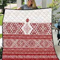 Latvia Jani Midsummer Quilt Red White Latvijas Auseklis