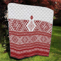 Latvia Jani Midsummer Quilt Red White Latvijas Auseklis