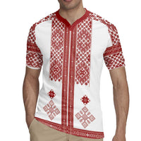 Latvia Jani Midsummer Rugby Jersey Red White Latvijas Auseklis