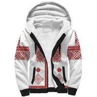 Latvia Jani Midsummer Sherpa Hoodie Red White Latvijas Auseklis