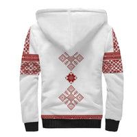 Latvia Jani Midsummer Sherpa Hoodie Red White Latvijas Auseklis