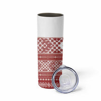 Latvia Jani Midsummer Skinny Tumbler Red White Latvijas Auseklis