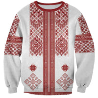 Latvia Jani Midsummer Sweatshirt Red White Latvijas Auseklis