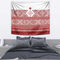 Latvia Jani Midsummer Tapestry Red White Latvijas Auseklis