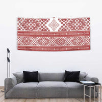 Latvia Jani Midsummer Tapestry Red White Latvijas Auseklis