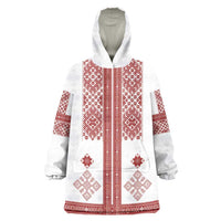 Latvia Jani Midsummer Wearable Blanket Hoodie Red White Latvijas Auseklis