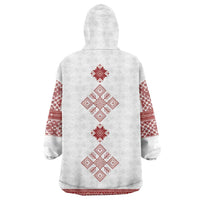 Latvia Jani Midsummer Wearable Blanket Hoodie Red White Latvijas Auseklis