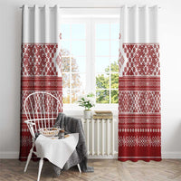 Latvia Jani Midsummer Window Curtain Red White Latvijas Auseklis