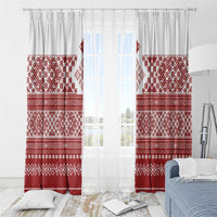 Latvia Jani Midsummer Window Curtain Red White Latvijas Auseklis