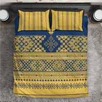 Latvia Jani Midsummer Bedding Set Blue Gold Latvijas Auseklis