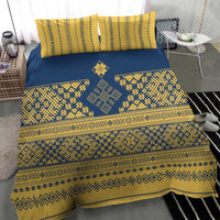 Latvia Jani Midsummer Bedding Set Blue Gold Latvijas Auseklis