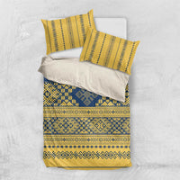 Latvia Jani Midsummer Bedding Set Blue Gold Latvijas Auseklis
