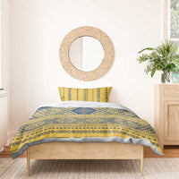 Latvia Jani Midsummer Bedding Set Blue Gold Latvijas Auseklis