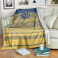 Latvia Jani Midsummer Blanket Blue Gold Latvijas Auseklis