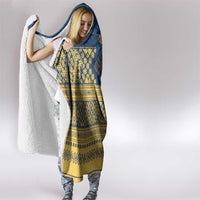Latvia Jani Midsummer Hooded Blanket Blue Gold Latvijas Auseklis
