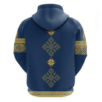 Latvia Jani Midsummer Hoodie Blue Gold Latvijas Auseklis