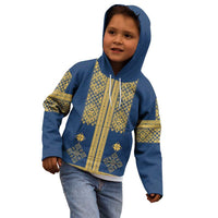 Latvia Jani Midsummer Kid Hoodie Blue Gold Latvijas Auseklis