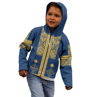 Latvia Jani Midsummer Kid Hoodie Blue Gold Latvijas Auseklis