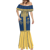 Latvia Jani Midsummer Mermaid Dress Blue Gold Latvijas Auseklis