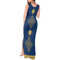 Latvia Jani Midsummer Tank Maxi Dress Blue Gold Latvijas Auseklis