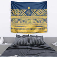Latvia Jani Midsummer Tapestry Blue Gold Latvijas Auseklis