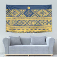 Latvia Jani Midsummer Tapestry Blue Gold Latvijas Auseklis