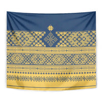 Latvia Jani Midsummer Tapestry Blue Gold Latvijas Auseklis