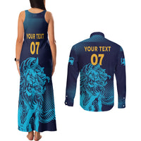 Sri Lanka Cricket Lion World Cup 2024 Couples Matching Tank Maxi Dress and Long Sleeve Button Shirt Gradient Inspiration LT7 - Wonder Print Shop