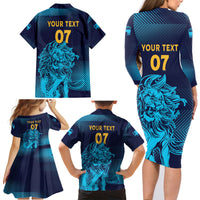 Sri Lanka Cricket Lion World Cup 2024 Family Matching Long Sleeve Bodycon Dress and Hawaiian Shirt Gradient Inspiration LT7 - Wonder Print Shop