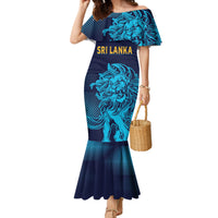 Sri Lanka Cricket Lion World Cup 2024 Family Matching Mermaid Dress and Hawaiian Shirt Gradient Inspiration LT7 - Wonder Print Shop