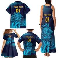Sri Lanka Cricket Lion World Cup 2024 Family Matching Tank Maxi Dress and Hawaiian Shirt Gradient Inspiration - Wonder Print Shop