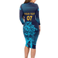 Sri Lanka Cricket Lion World Cup 2024 Long Sleeve Bodycon Dress Gradient Inspiration - Wonder Print Shop